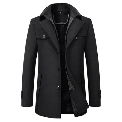 Carson | Men's Classic Mid-Length Pea Coat for Winter