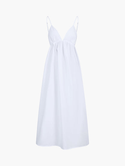 Coastal Cowgirl Elegant Open-Back Maxi Dress