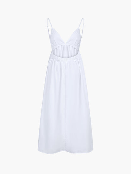 Coastal Cowgirl Elegant Open-Back Maxi Dress