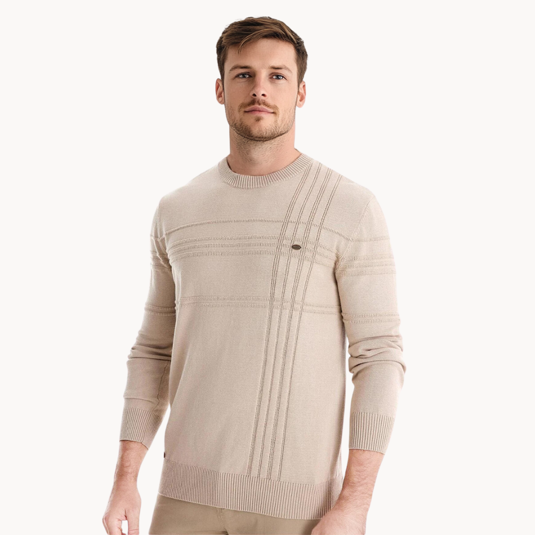 Robbie | Men's Classic Striped Pullover Jumper for Winter
