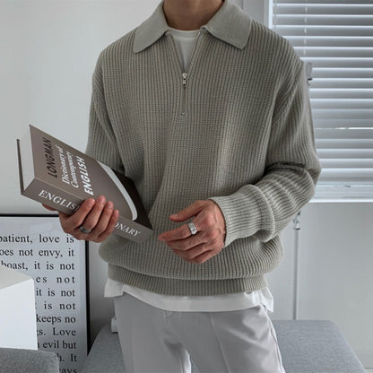 Albie | Men's Textured Zip-Up Jumper for Winter