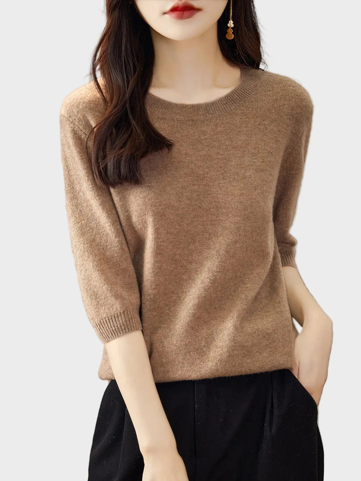 Petronella | Women's Soft Merino Wool Blend Crew-Neck Jumper for Winter