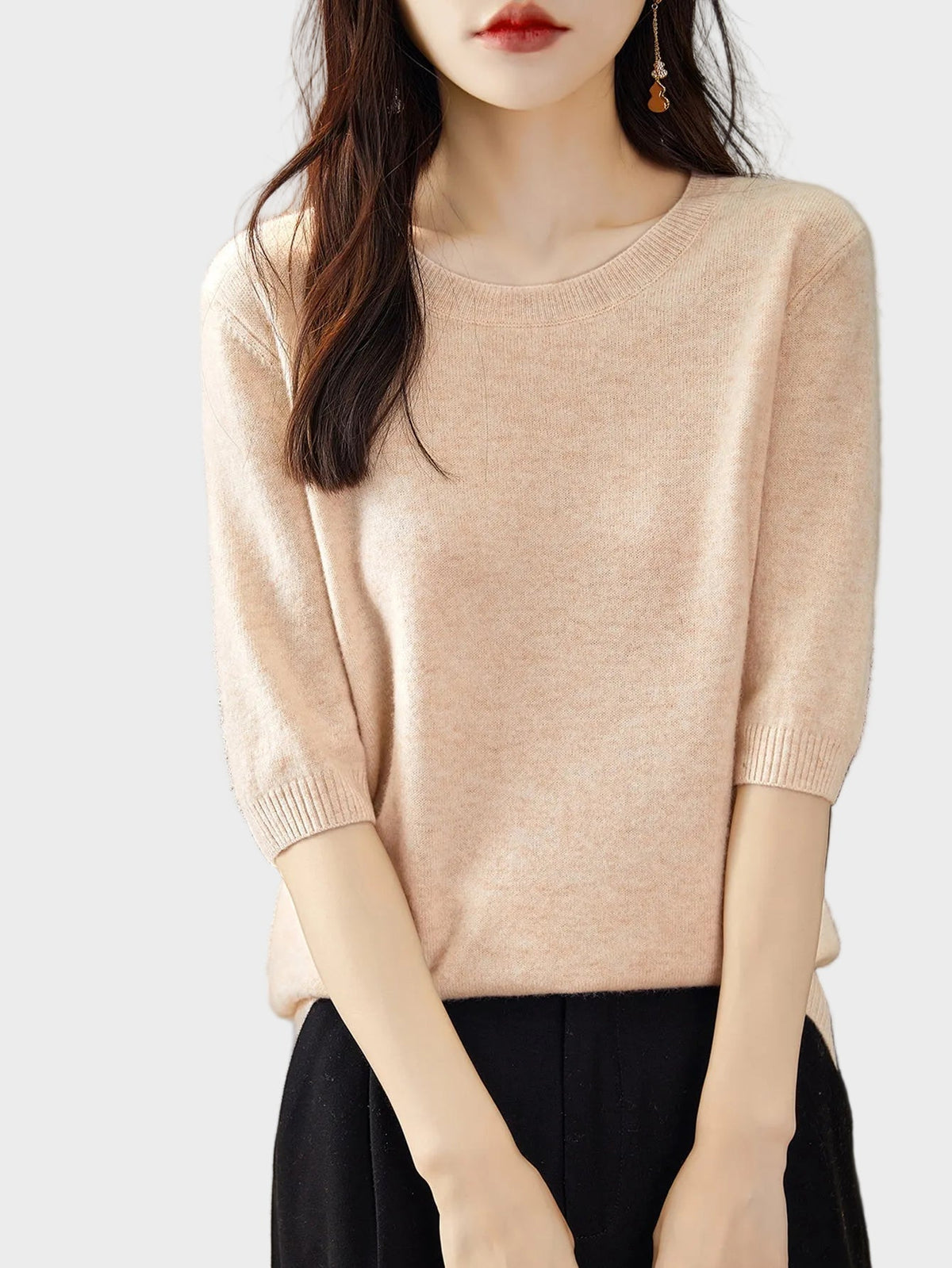 Petronella | Women's Soft Merino Wool Blend Crew-Neck Jumper for Winter