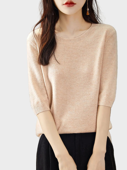 Petronella | Women's Soft Merino Wool Blend Crew-Neck Jumper for Winter