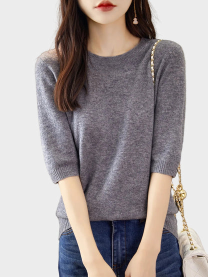Petronella | Women's Soft Merino Wool Blend Crew-Neck Jumper for Winter