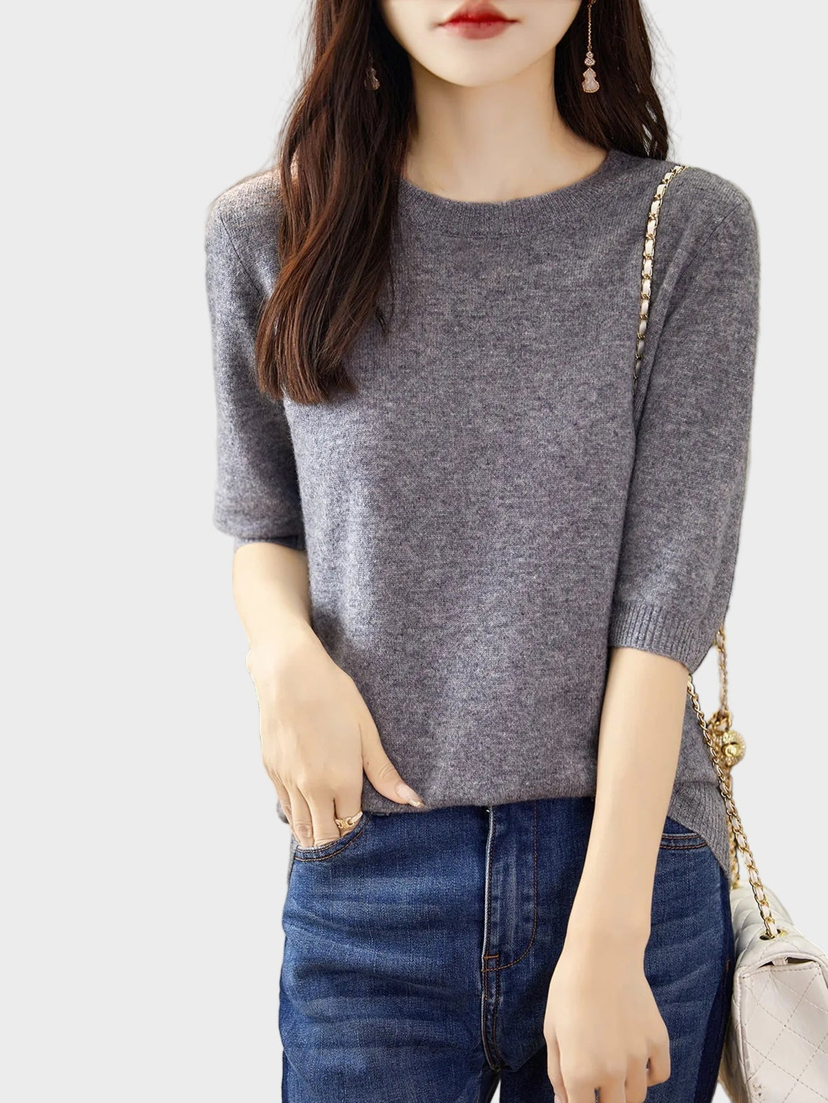 Petronella | Women's Soft Merino Wool Blend Crew-Neck Jumper for Winter