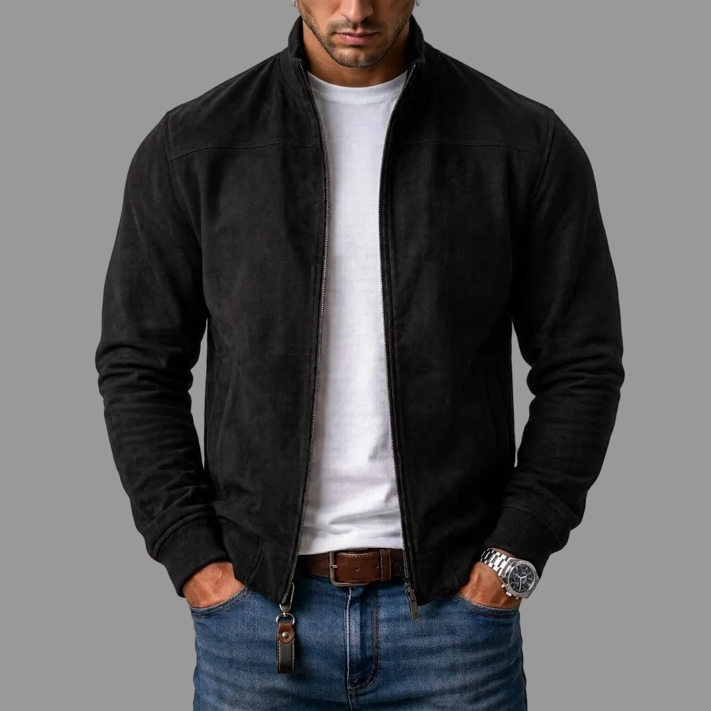 Kai | Men's Ribbed Suede Bomber Jacket