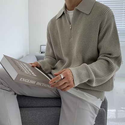 Albie | Men's Textured Zip-Up Jumper for Winter
