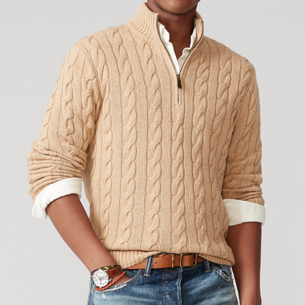 Brody | Men's Cable-Knit Quarter-Zip Sweater