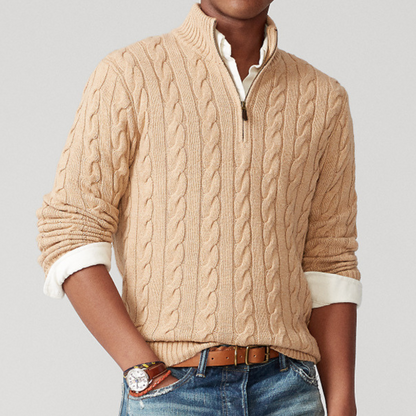Brody | Men's Cable-Knit Quarter-Zip Sweater