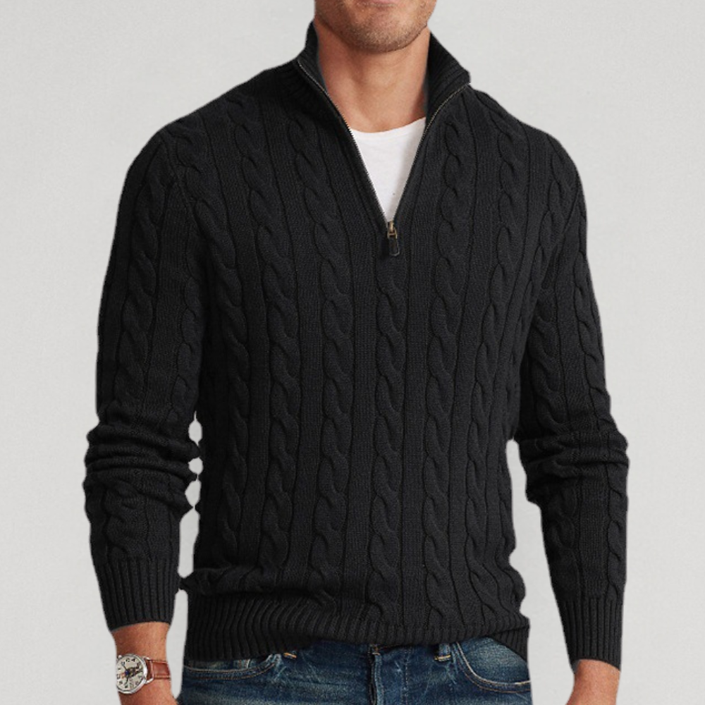 Brody | Men's Cable-Knit Quarter-Zip Sweater