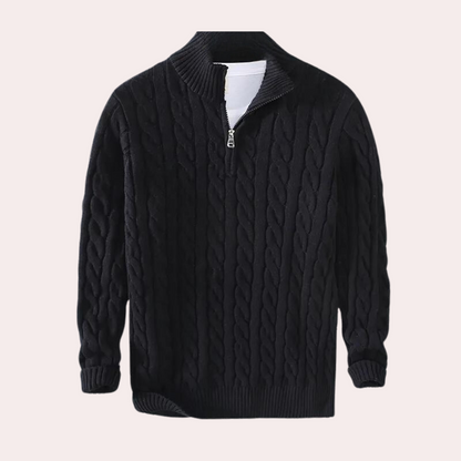 Brody | Men's Cable-Knit Quarter-Zip Sweater
