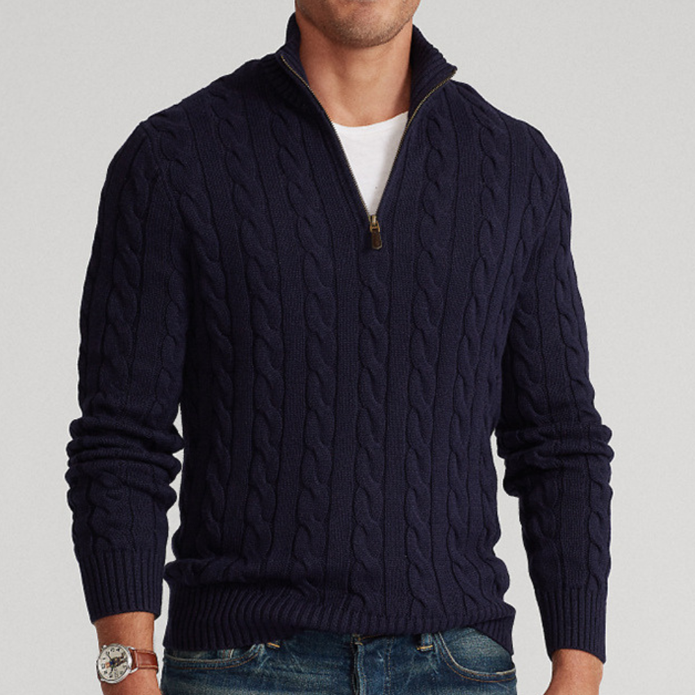 Brody | Men's Cable-Knit Quarter-Zip Sweater