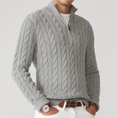 Brody | Men's Cable-Knit Quarter-Zip Sweater