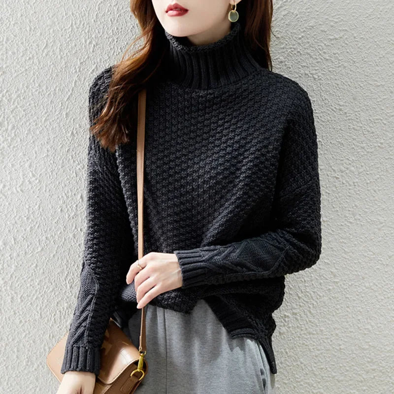 Joanna | Women's Cosy Cable-Knit Turtleneck Jumper for Winter