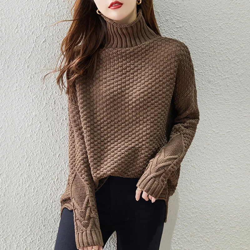 Joanna | Women's Cosy Cable-Knit Turtleneck Jumper for Winter