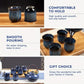 Ceramic Japanese Tea Set with Unique Glaze Finish | 700ml Teapot & 6 Cups for Timeless Tea Experience