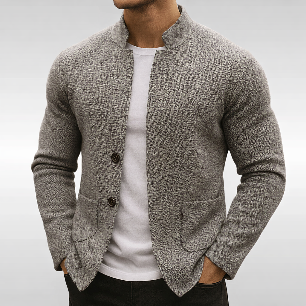 Rowan | Men's Stylish Textured Knit Jacket for Winter