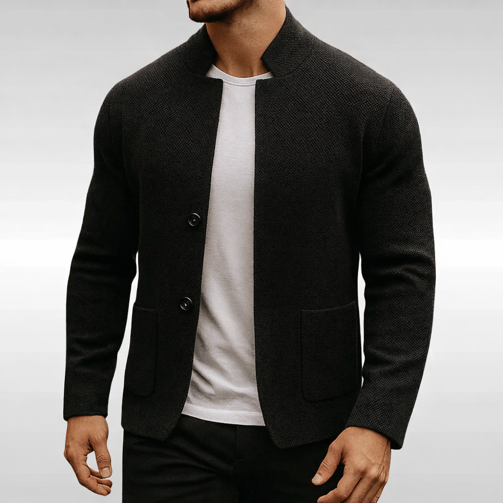 Rowan | Men's Stylish Textured Knit Jacket for Winter