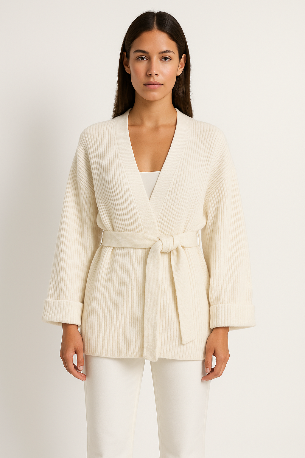 Samantha | Women's Ribbed Knit Wrap Jumper for Winter