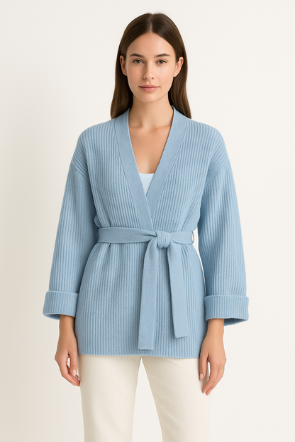 Samantha | Women's Ribbed Knit Wrap Jumper for Winter