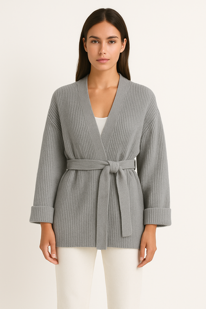 Samantha | Women's Ribbed Knit Wrap Jumper for Winter