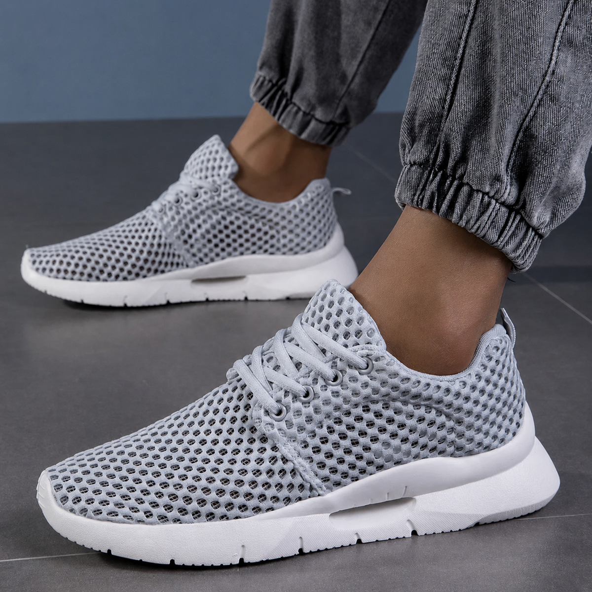 Darcy | Women's Stylish Mesh Lace-Up Trainers
