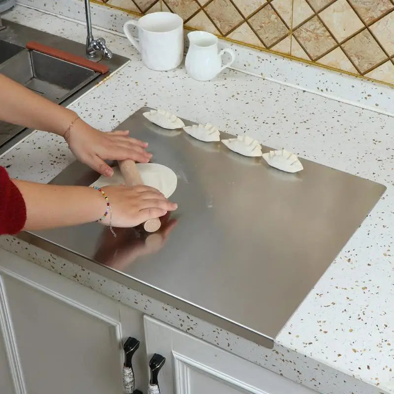 ChefGuard | Stainless Steel Chopping Board with Non-Slip Pads | Durable Surface for Clean and Safe Food Prep