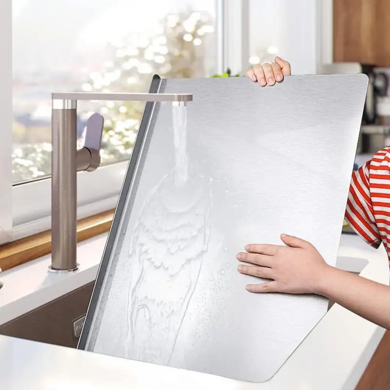 ChefGuard | Stainless Steel Chopping Board with Non-Slip Pads | Durable Surface for Clean and Safe Food Prep