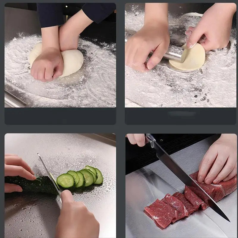 ChefGuard | Stainless Steel Chopping Board with Non-Slip Pads | Durable Surface for Clean and Safe Food Prep