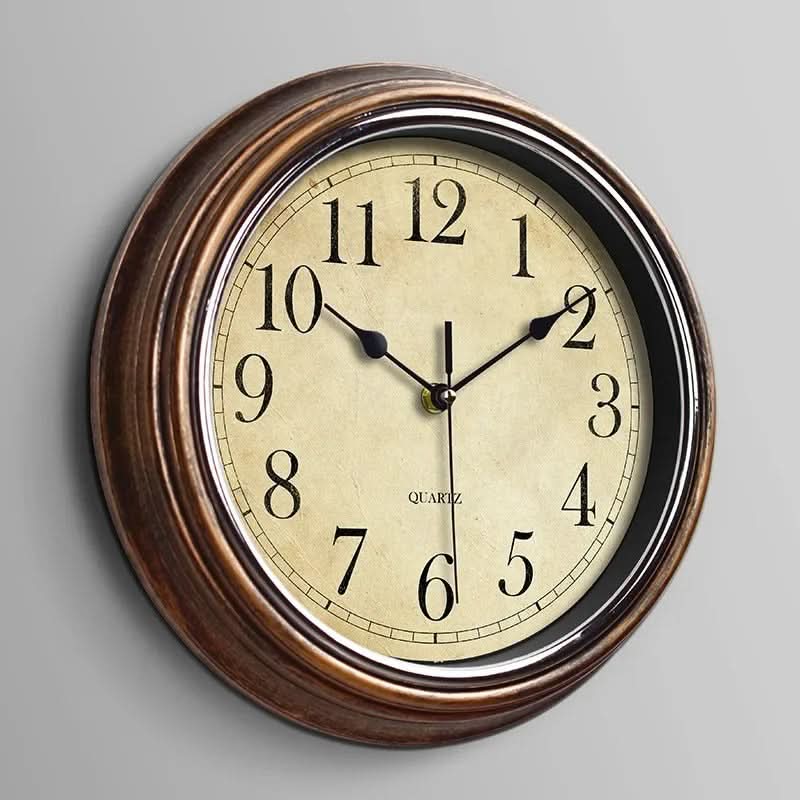 Classic Home Decor | Silent Wall Clock with Elegant Brown Finish | 30 cm Design for Peaceful Living