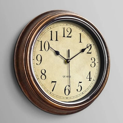 Classic Home Decor | Silent Wall Clock with Elegant Brown Finish | 30 cm Design for Peaceful Living