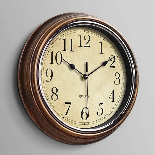 Classic Home Decor | Silent Wall Clock with Elegant Brown Finish | 30 cm Design for Peaceful Living