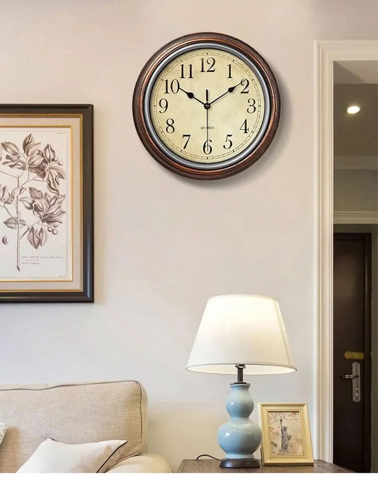 Classic Home Decor | Silent Wall Clock with Elegant Brown Finish | 30 cm Design for Peaceful Living