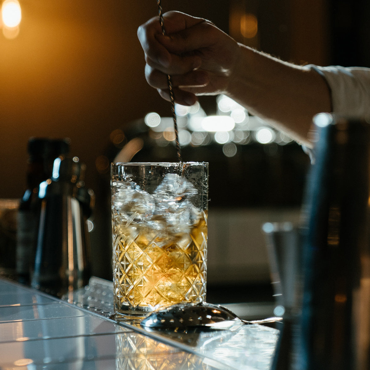 Classic Mixology | 4 Piece Cocktail Mixing Glass Set with Durable Glass Pitcher | Essential Tools for Home Bartenders