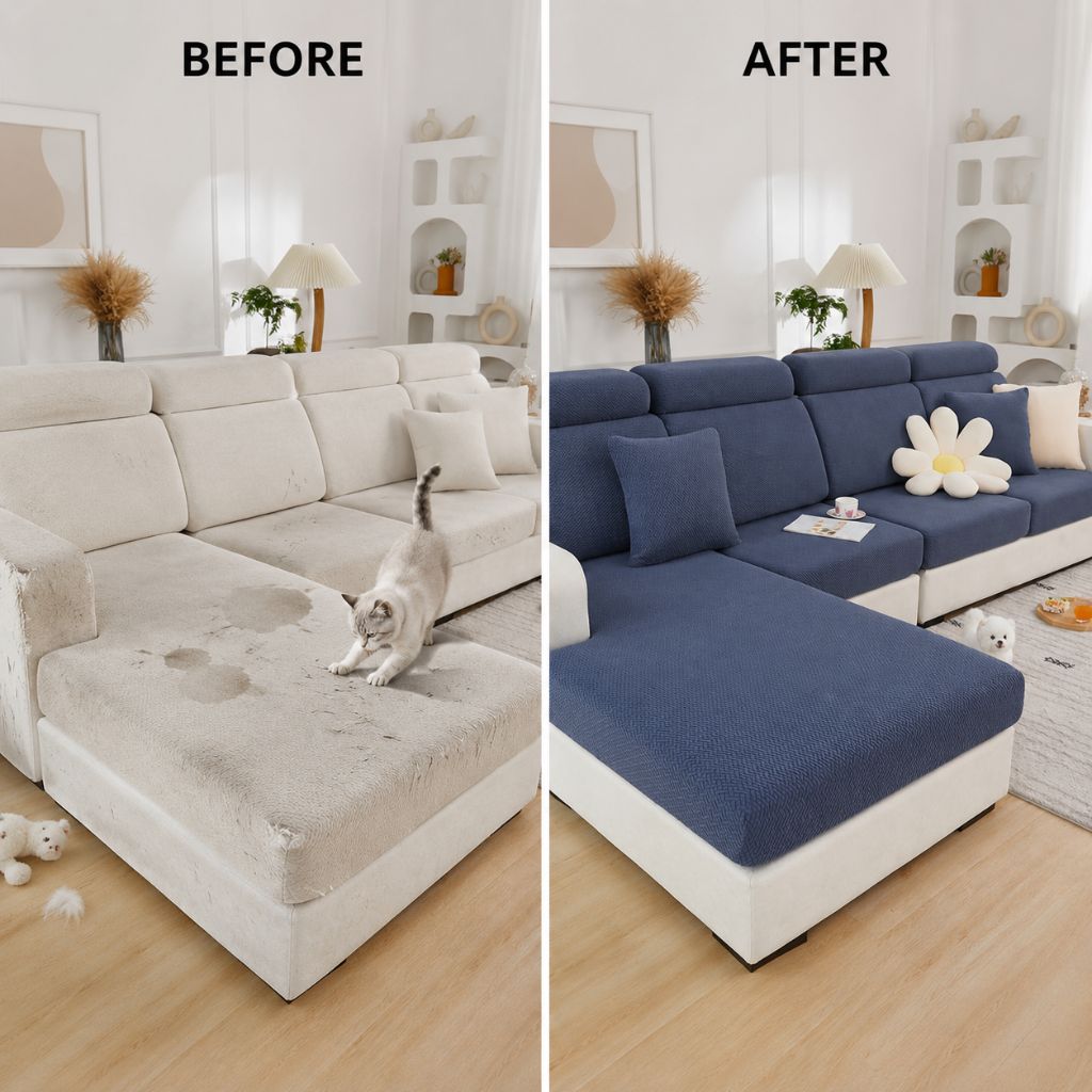 Comfort Cover | Stretch Sofa Cover for Pets with Universal Fit | Durable Protection Against Stains and Scratches