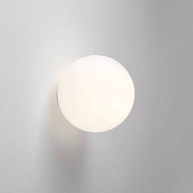 Contemporary Globe Wall Light | LED Sconce with Frosted Glass Diffuser | Ideal for Modern Interiors