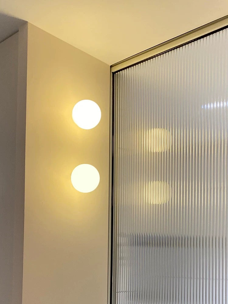 Contemporary Globe Wall Light | LED Sconce with Frosted Glass Diffuser | Ideal for Modern Interiors