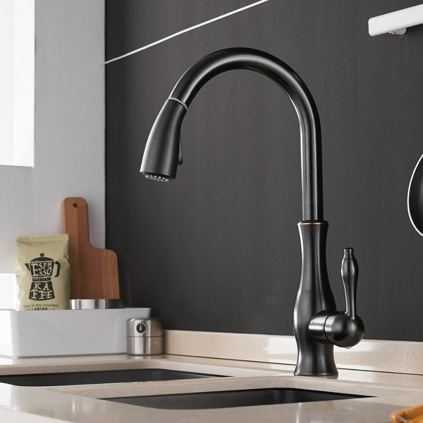 Contemporary Kitchen Mixer Tap with Pull-Out Spray & 360° Swivel Spout for Enhanced Functionality - photo 3