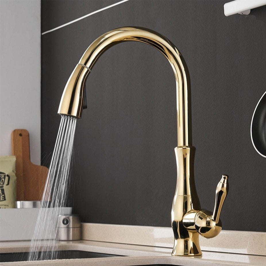 Contemporary Kitchen Mixer Tap with Pull-Out Spray & 360° Swivel Spout for Enhanced Functionality - photo 4