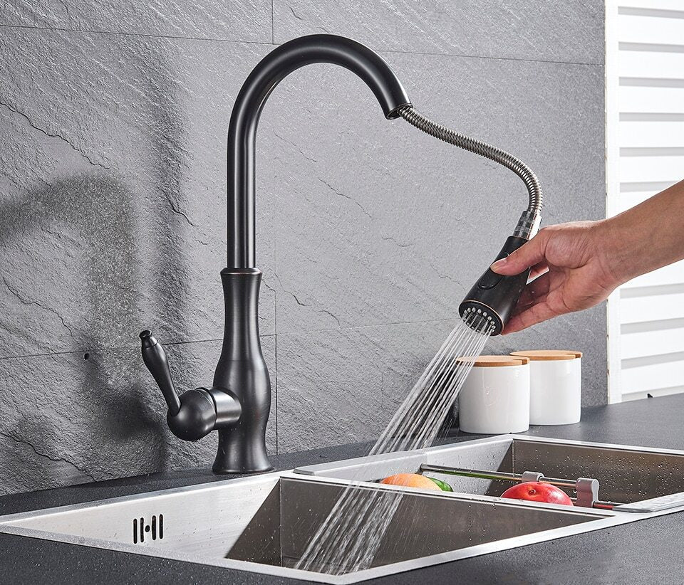Contemporary Kitchen Mixer Tap with Pull-Out Spray & 360° Swivel Spout for Enhanced Functionality - photo 6