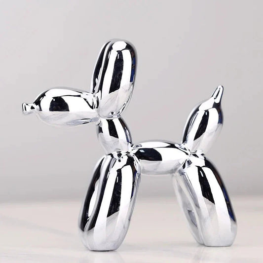 Contemporary Resin Balloon Dog Figurine | Glossy Finish for Playful Elegance