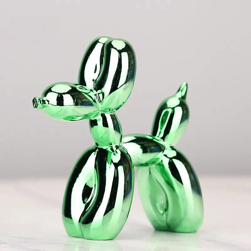Contemporary Resin Balloon Dog Figurine | Glossy Finish for Playful Elegance