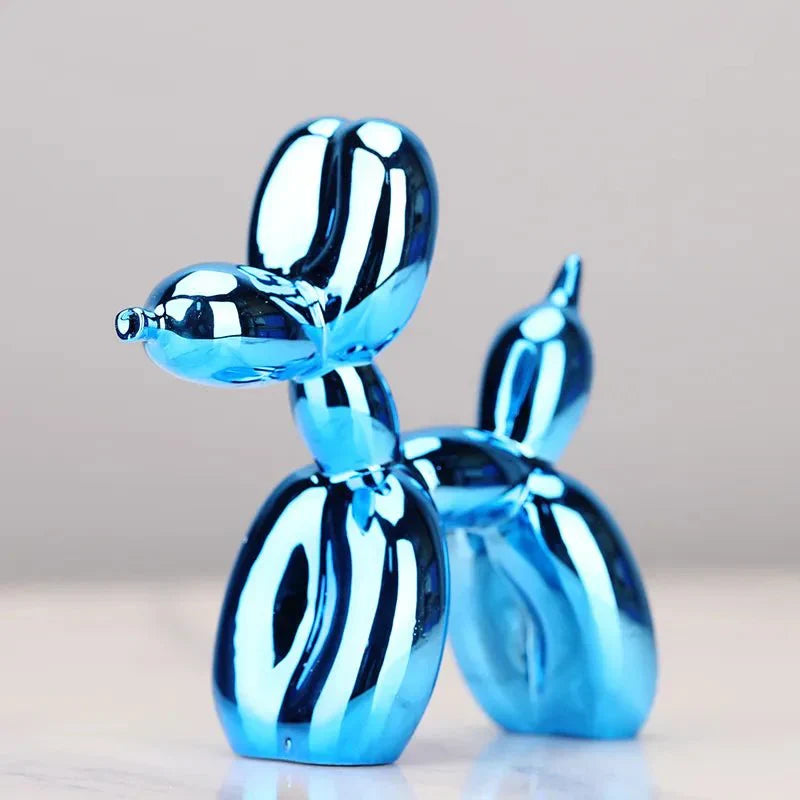 Contemporary Resin Balloon Dog Figurine | Glossy Finish for Playful Elegance