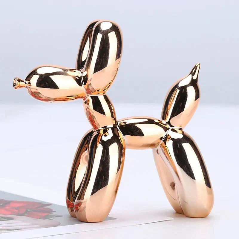 Contemporary Resin Balloon Dog Figurine | Glossy Finish for Playful Elegance
