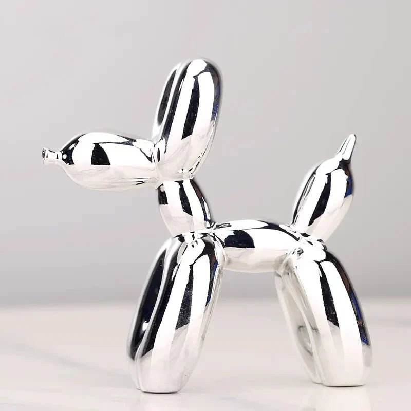 Contemporary Resin Balloon Dog Figurine | Glossy Finish for Playful Elegance