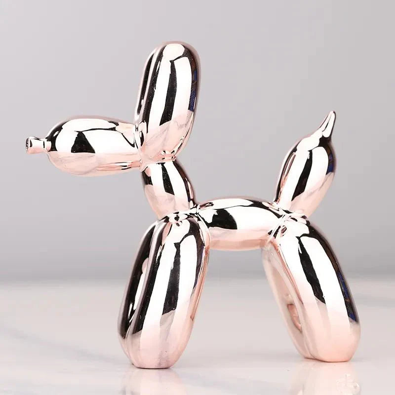 Contemporary Resin Balloon Dog Figurine | Glossy Finish for Playful Elegance