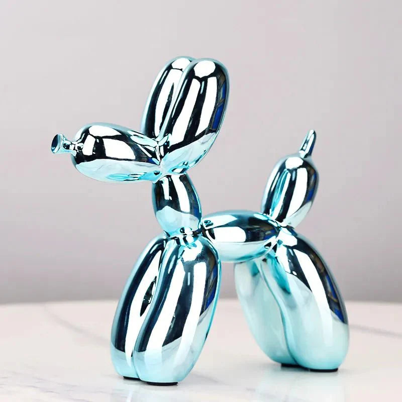 Contemporary Resin Balloon Dog Figurine | Glossy Finish for Playful Elegance