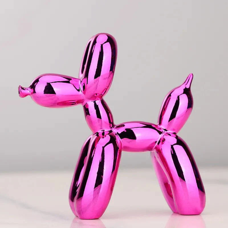 Contemporary Resin Balloon Dog Figurine | Glossy Finish for Playful Elegance
