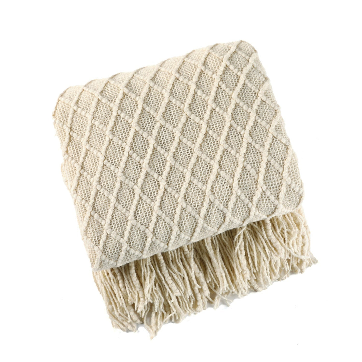 Cozy Comfort | Solid Knitted Sofa Blanket with Elegant Design | Versatile Throw for Year-Round Warmth